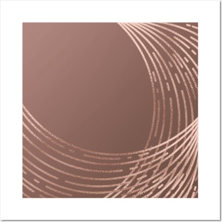 Rose Gold Geometric Lines Abstract Background Pattern Posters and Art